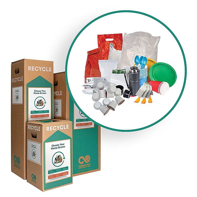 TerraCycle Cardboard Break Room Separation Recycling Box, 10.5 Gallon, White and Green (170)