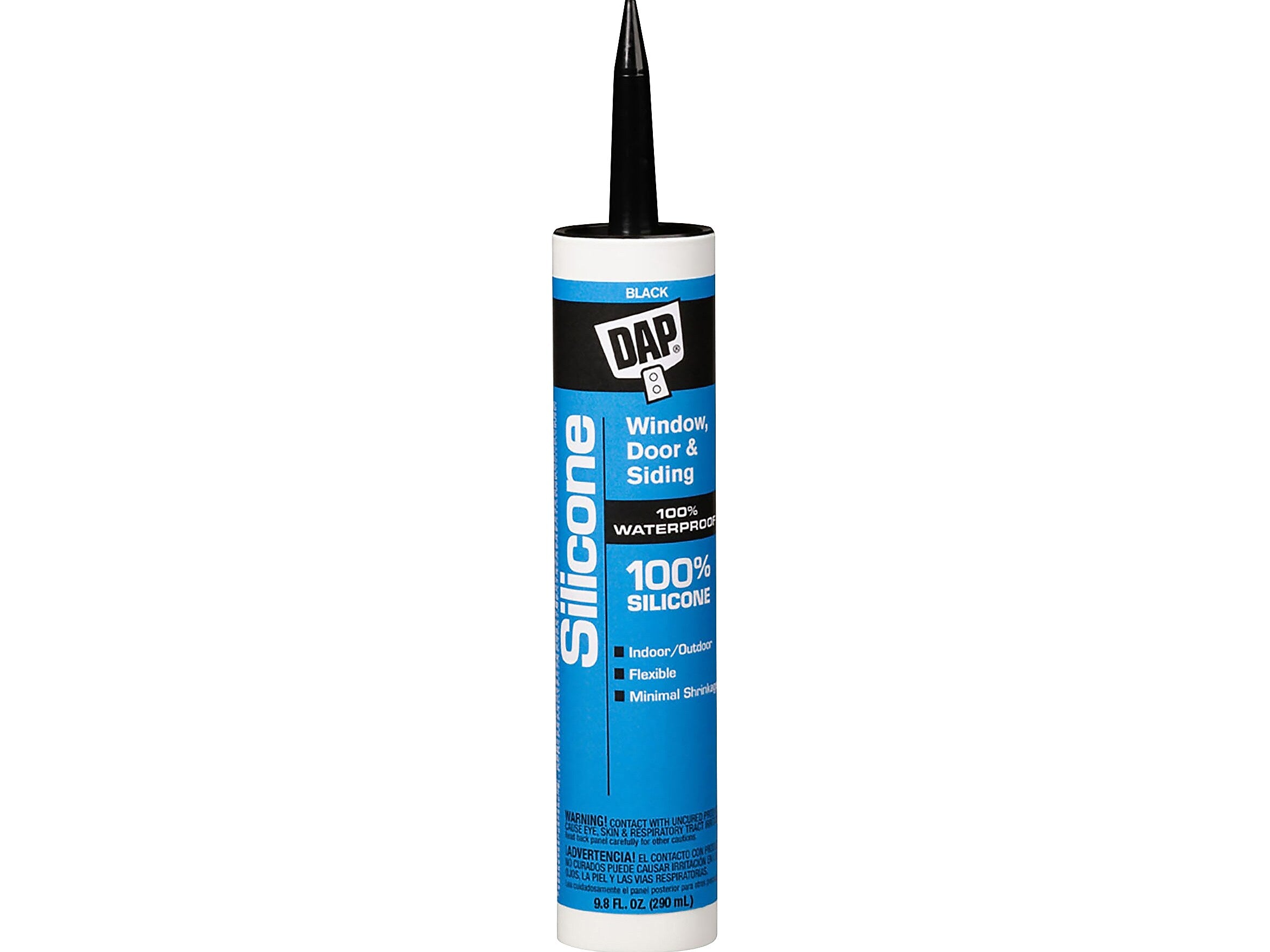 Dap Silicone All-Purpose Sealant, 9.8 Fl. Oz., Black, 12/Carton  (7079808642)