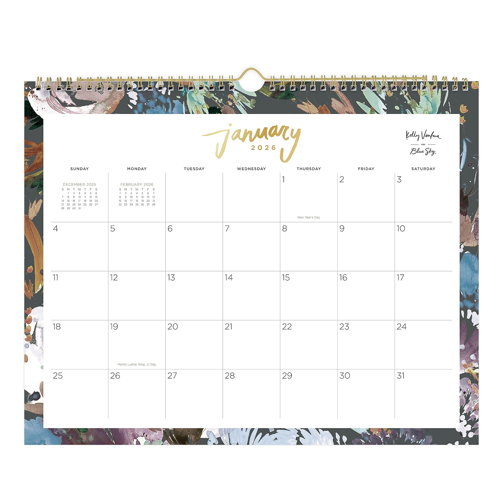 2026 Blue Sky Kelly Ventura Midnight Garden 17" x 11" Monthly Desk Calendar (149058-26)