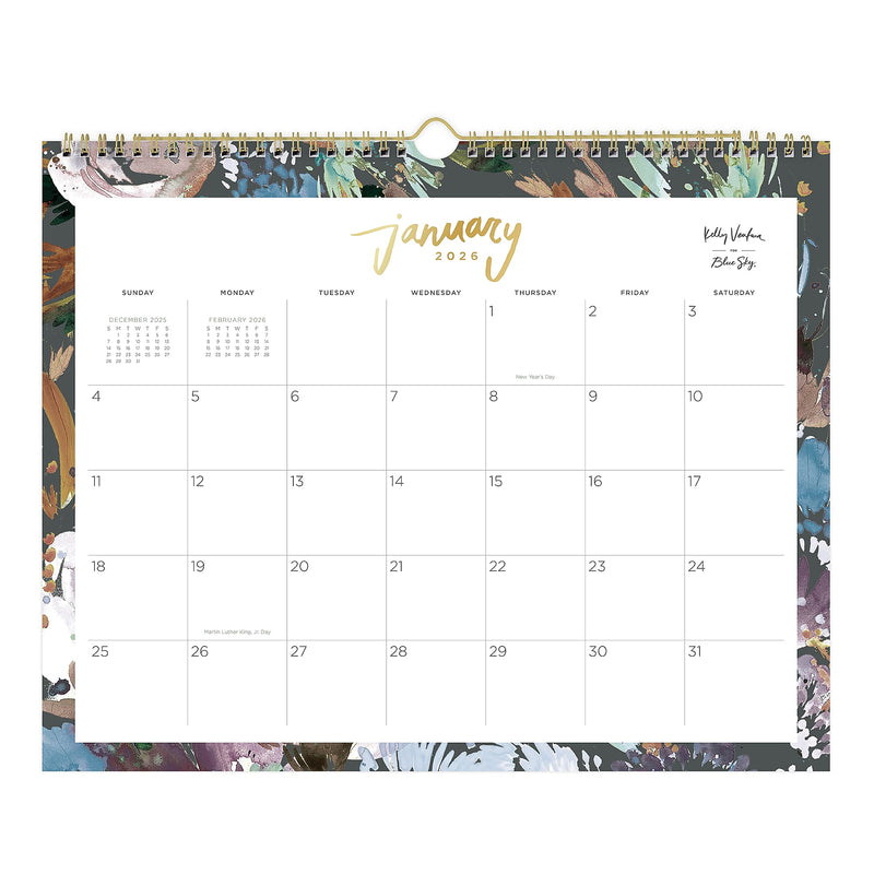 2026 Blue Sky Kelly Ventura Midnight Garden 17" x 11" Monthly Desk Calendar (149058-26)