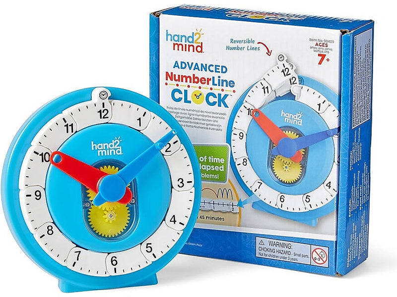 hand2mind Advanced NumberLine Clock, Multicolor (93409)