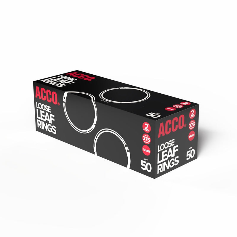 ACCO Book Ring, 2" Capacity, Silver, 50/Box (ACC72205)