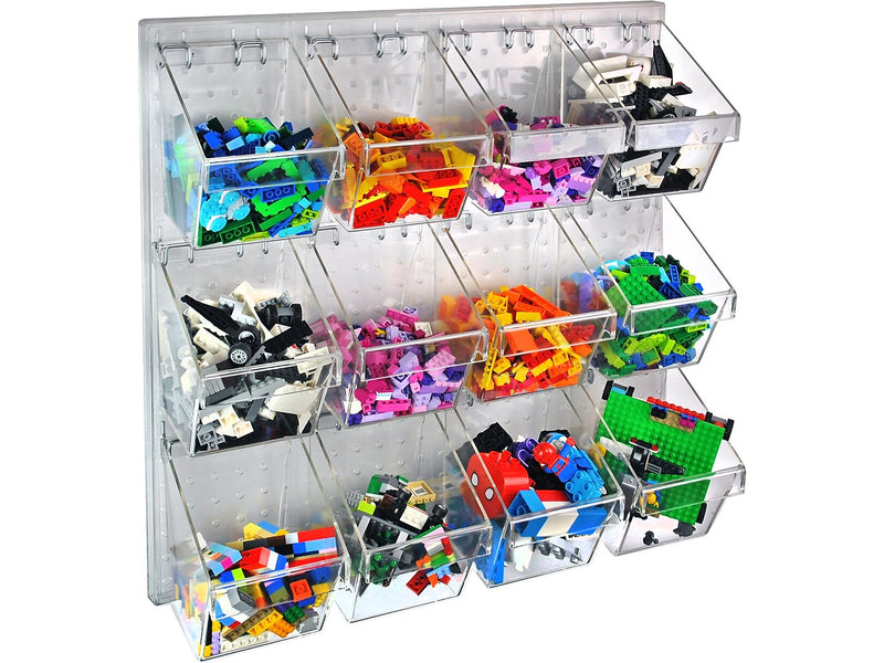 Azar 24" x 24" Pegboard 12 Small Bucket Accessory Organizer Kit, Blue, Each (700617-BLU)