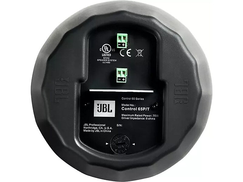 JBL Control 75W Celling Compact Full-Range Pendant Speaker, Black (C65P/T)