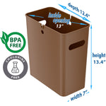 iTouchless SlimGiant Polypropylene Trash Can with no Lid, Toffee Brown, 4.2 gal., 6/Pack (SG105Nx6)