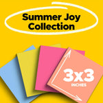 Post-it Super Sticky Notes, 3" x 3", Summer Joy Collection, 70 Sheets/Pad, 24 Pads/Pack (654-24SSJOY-CP)