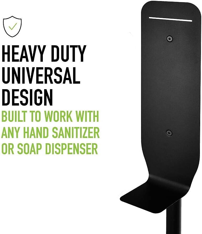 Alpine Industries Universal Floor Stand Hand Soap and Sanitizer Dispenser, Black (430-STAND-BLK)