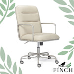 Finch Franklin Bonded Leather Computer and Desk Chair, Ivory White (CHR10060C)