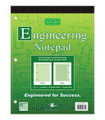 Signature Collection Covered Engineering Pad, Frame Front 1/2" Right Margin, Heavyweight 20 lb. Green Tint Paper