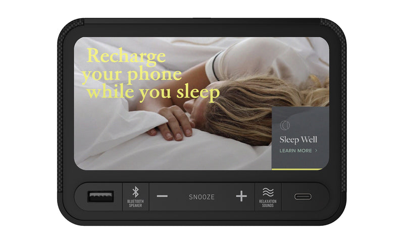 NonStop Station A 6.3" Bluetooth Alarm Clock with Qi Wireless Charging, JetWay Black (NSA3-BK)