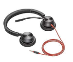 Poly Blackwire 3225 Wired Noise Cancelling Headset, 3.5mm, UC Certified (7S4M7AA)