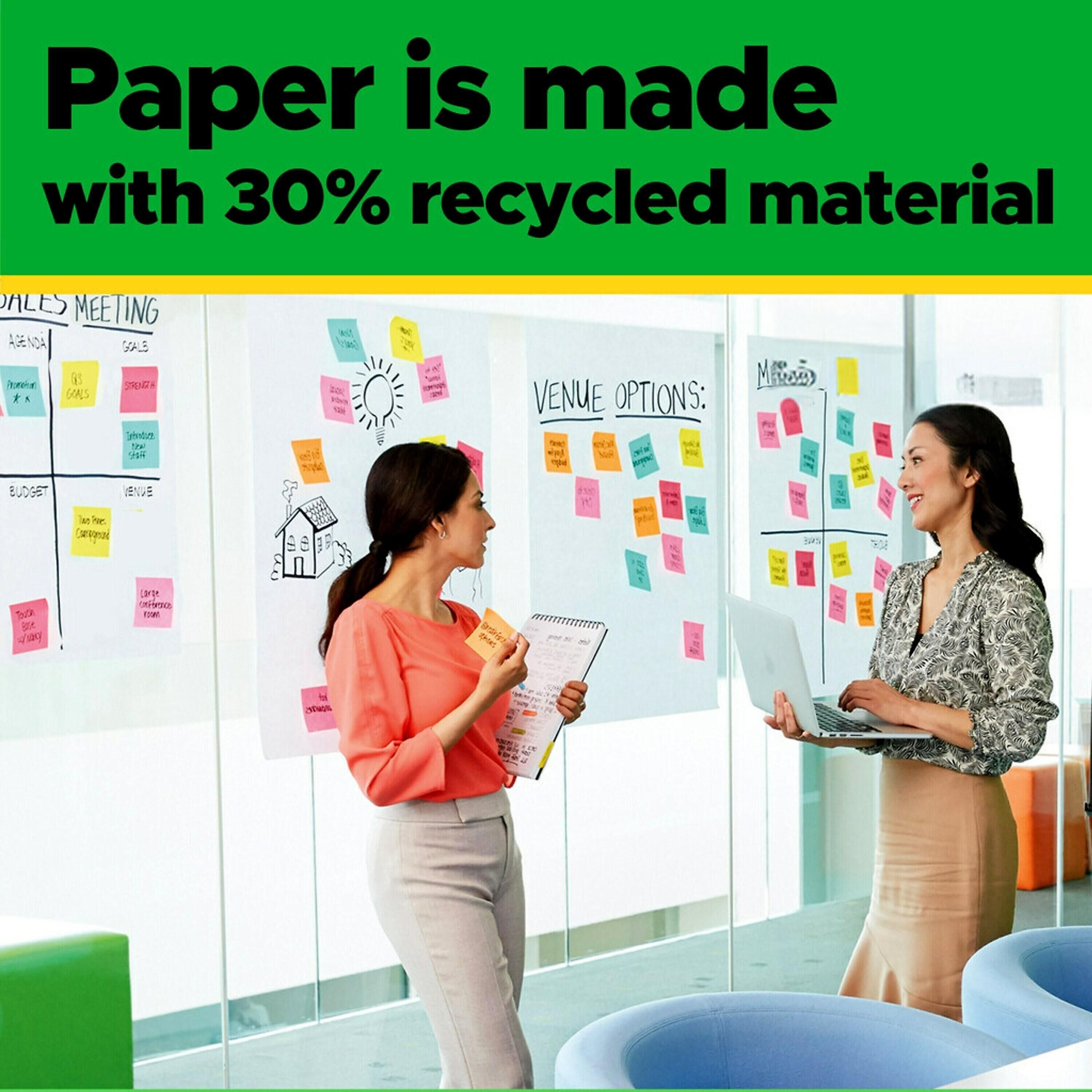 Post-it Recycled Super Sticky Easel Pad, 25" x 30", 30 Sheets/Pad, 6 Pads/Pack (559RPVAD6)