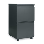 Alera 2-Drawer Mobile Vertical File Cabinet, Letter/Legal Size, Lockable, 28.25"H x 15.88"W x 19"D, Charcoal (ALEPBFFCH)