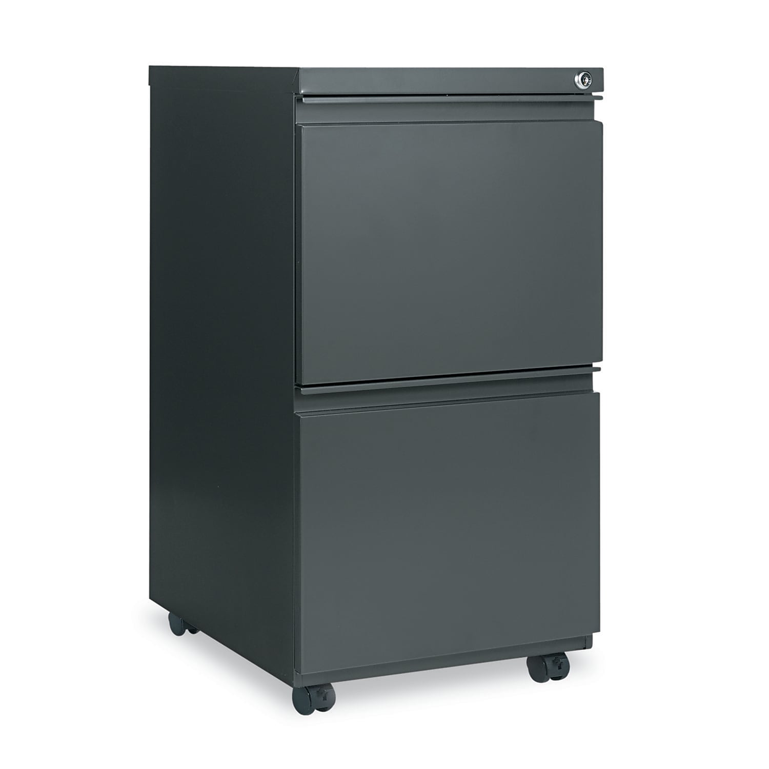 Alera 2-Drawer Mobile Vertical File Cabinet, Letter/Legal Size, Lockable, 28.25"H x 15.88"W x 19"D, Charcoal (ALEPBFFCH)