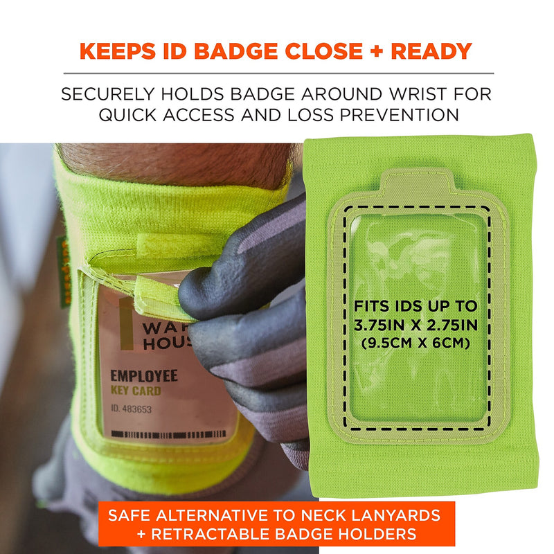 Ergodyne Squids 3388 Armband ID Badge Holder, Lime (19962)