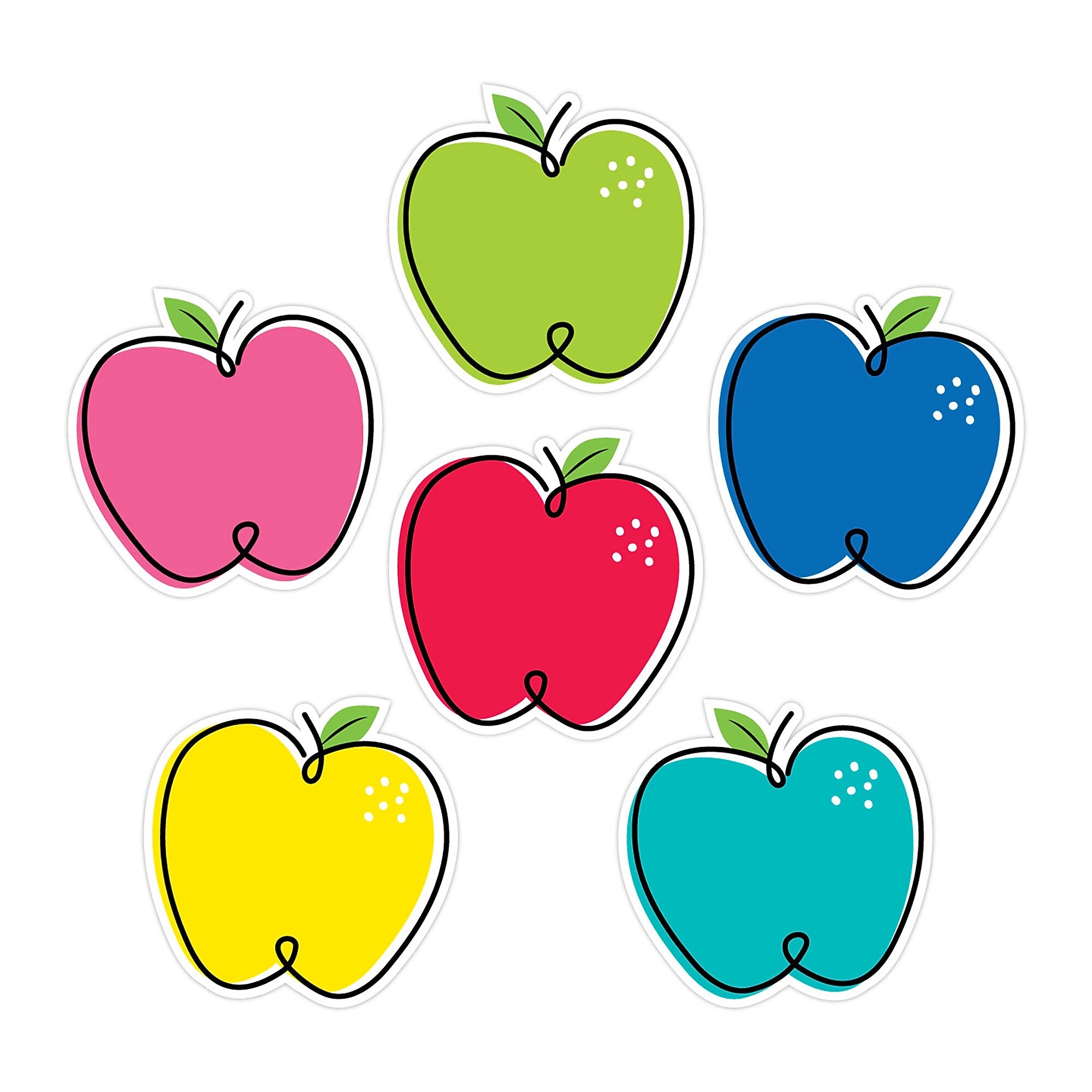 Creative Teaching Press Core Décor Doodle Apples Designer Cut-Outs, 36/Pack, 3 Packs/Bundle (CTP10420-3)