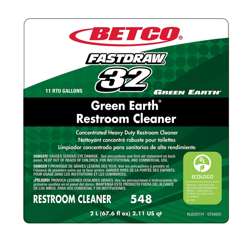 Betco Green Earth Restroom Cleaner, Citrus Scent, 67.6 Oz., 4/Carton (5484700)