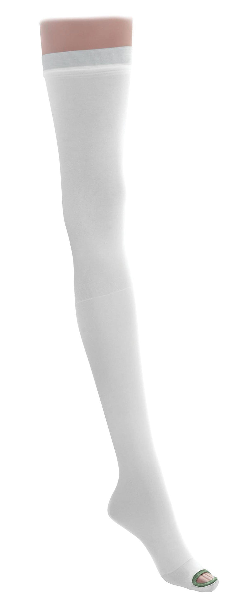 Medline EMS 15mmHg Thigh High Anti-Embolism Stockings, White, XL, Long Length, Pair (MDS160888H)