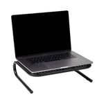 Mind Reader Ventilated Monitor Stand, Holds up to 44 lbs., Metal, Black, 2/Pack (2METMONST-BLK)