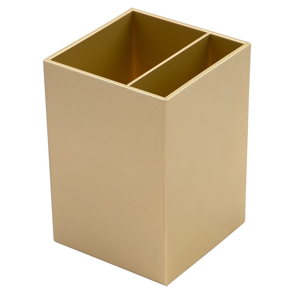 JAM PAPER Plastic Pen Holder, Gold (341gos)