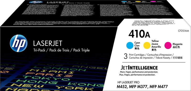 HP 410A Cyan/Magenta/Yellow Standard Yield Toner Cartridge, Prints Up to 2,300 Pages (CF251AM)