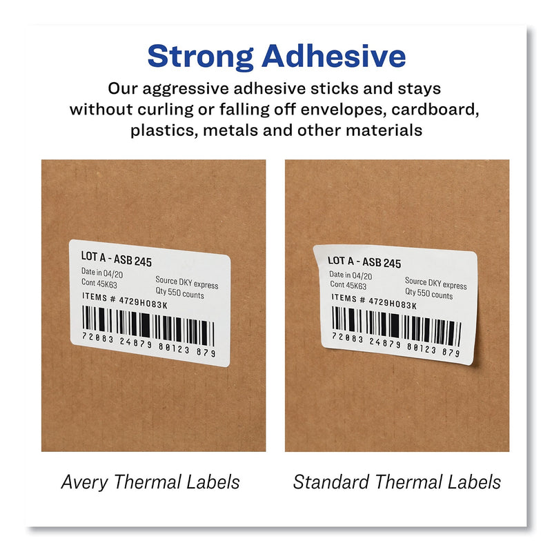 Avery Multipurpose Thermal Labels, 1 1/8" x 3 1/2", White, 350/Roll, 2 Rolls/Box