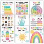 Hadley Designs 11" x 14" Colorful Calming Corner and Feelings Chart Posters, 9/Set (HDDX004ACWTG3)
