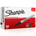 Sharpie Permanent Marker, Fine Tip, Black, 36/Pack (1884739)