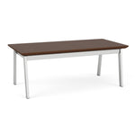 Lesro Newport 40"W x 20"D Laminate Coffee Table, Riftwood Walnut/Silver (NP0840.SSV.TRW)