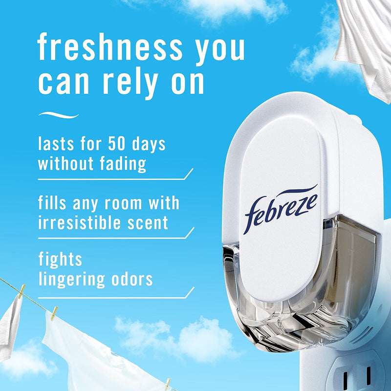 Febreze Fade Defy Plug Air Freshener Warmer Refill, Linen & Sky Scent, 0.87 fl. oz., 3/Pack (54344)