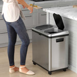 iTouchless Stainless Steel Rectangular Sensor Trash Can and Recycle Bin, 16 Gal., Silver (IT16RES)