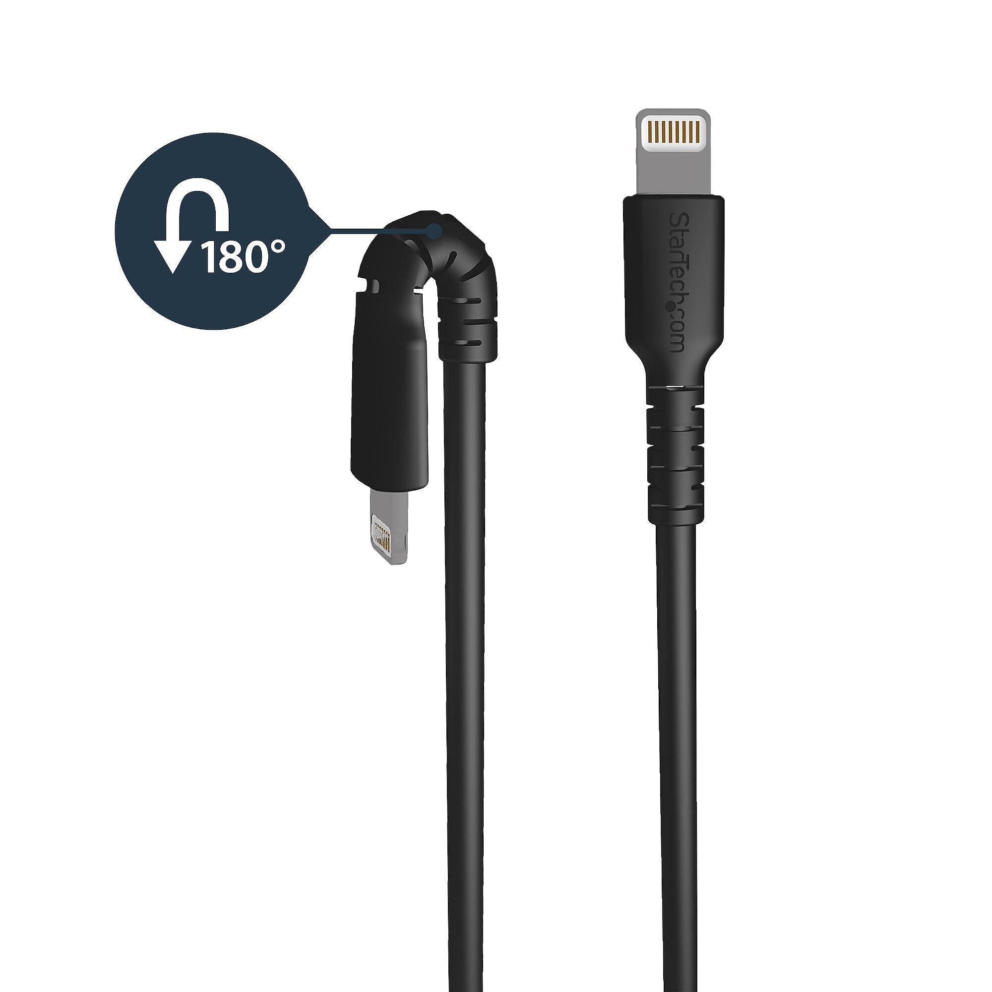 StarTech.com USB-A to Lightning Charging Cable, 3ft., Black (RUSBLTMM1MB)