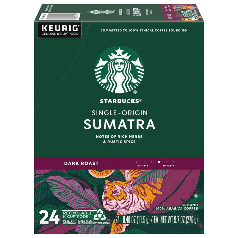 Starbucks Sumatra Coffee Keurig® K-Cup® Pods, Dark Roast, 24/Box (SBK22964)