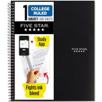 Five Star 1-Subject Notebook, 8.5" x 11", College Ruled, 100 Sheets, Black (72057)