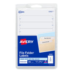 Avery Easy Peel Laser/Inkjet File Folder Labels, 2/3" x 3-7/16", White, 252 Labels/Pack (5202)