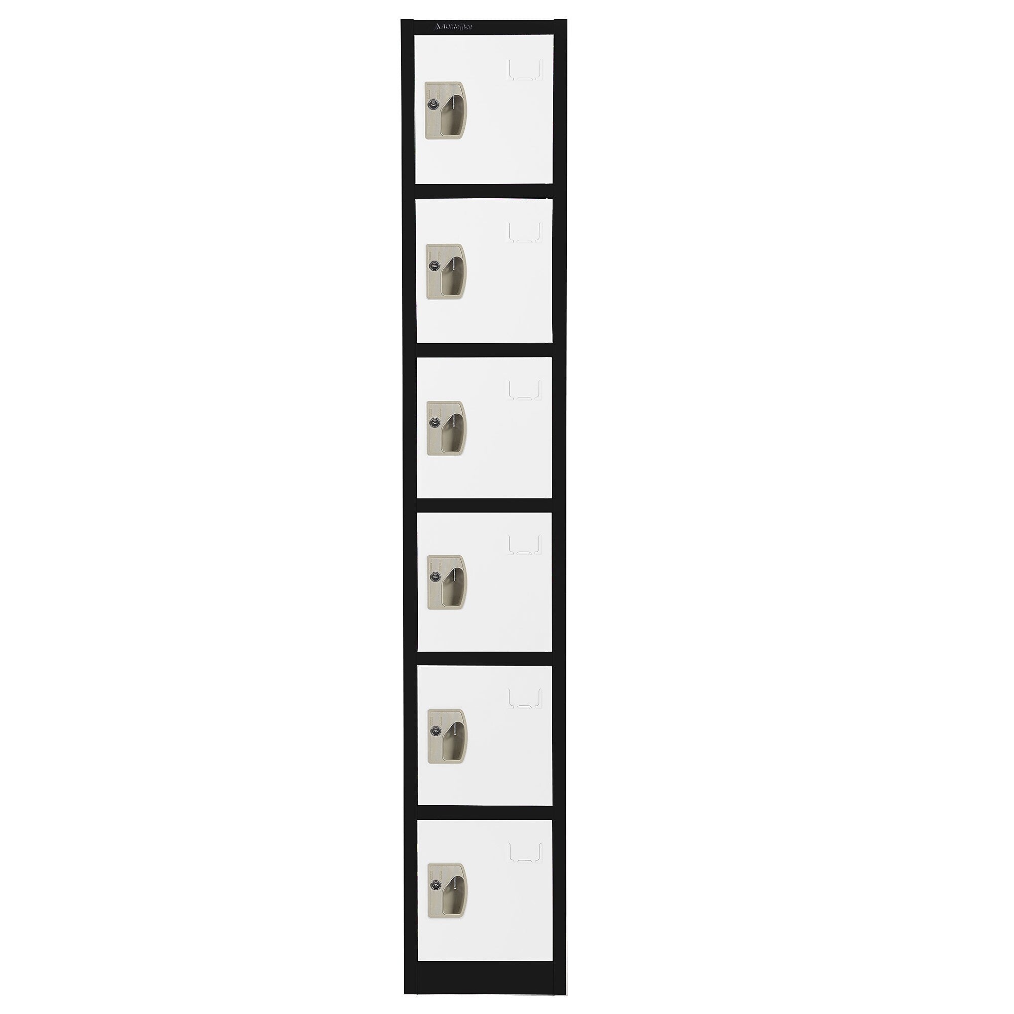 AdirOffice 72" 6-Tier Black and White Storage Locker, 4/Pack (ADI629-206-B-W-PKG-4)
