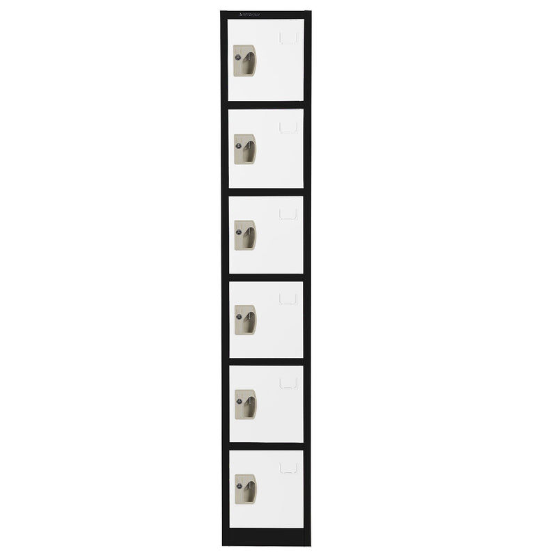 AdirOffice 72" 6-Tier Black and White Storage Locker, 4/Pack (ADI629-206-B-W-PKG-4)