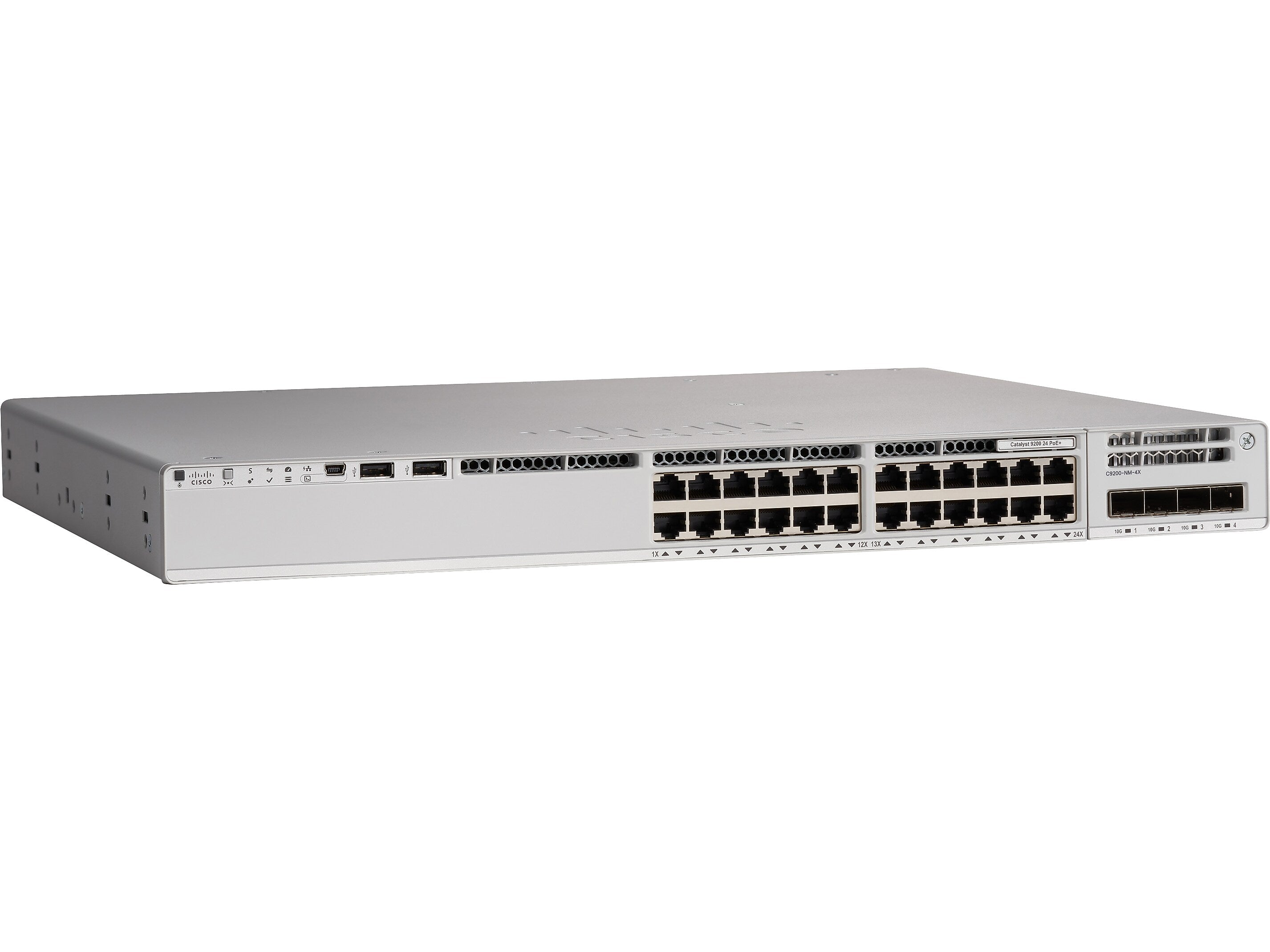 Cisco Catalyst 9200 24-Port Gigabit Ethernet Managed Switch, Silver (C9200L-24T-4X-E)