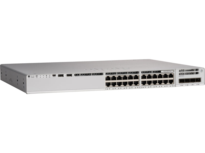 Cisco Catalyst 9200 24-Port Gigabit Ethernet Managed Switch, Silver (C9200L-24T-4X-E)