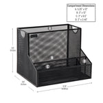 Mind Reader 4-Compartment Metal Desk Organizer, Black (DEEPORG-BLK)