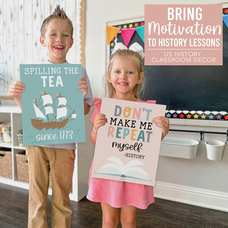 Hadley Designs 11" x 14" Boho History Bulletin Board Classroom Decor Posters, 6/Set (HDDX004BE8MKR)
