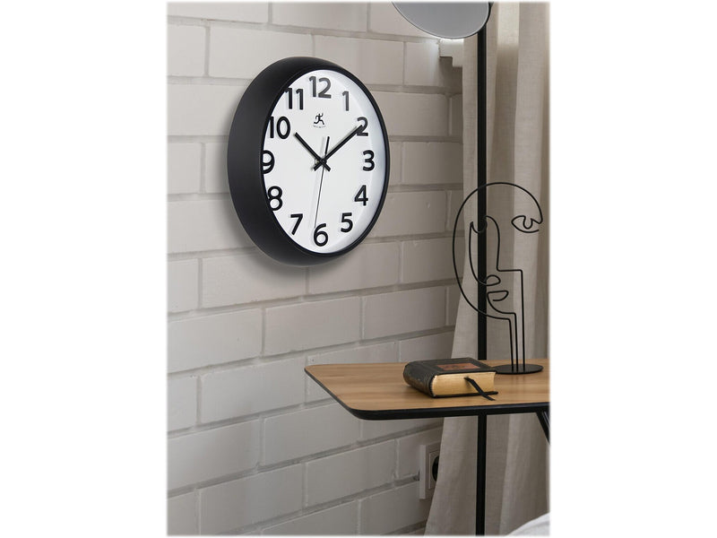 Infinity Instruments Wall Clock, 10.75"Dia. (20296BK-WH)
