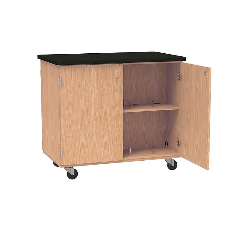DWI Micro-Charge Station Wood Veneer Table with Storage
