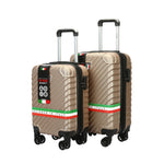 TUCCI 2-Piece Hardside Spinner Carry-On Luggage Set, TSA Checkpoint Friendly, Champagne (T0293-02PC-CHAM)