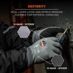Ergodyne ProFlex 7501 Nitrile Coated Cold Resistant Gloves, Medium, Gray, 1 Pair (17633)