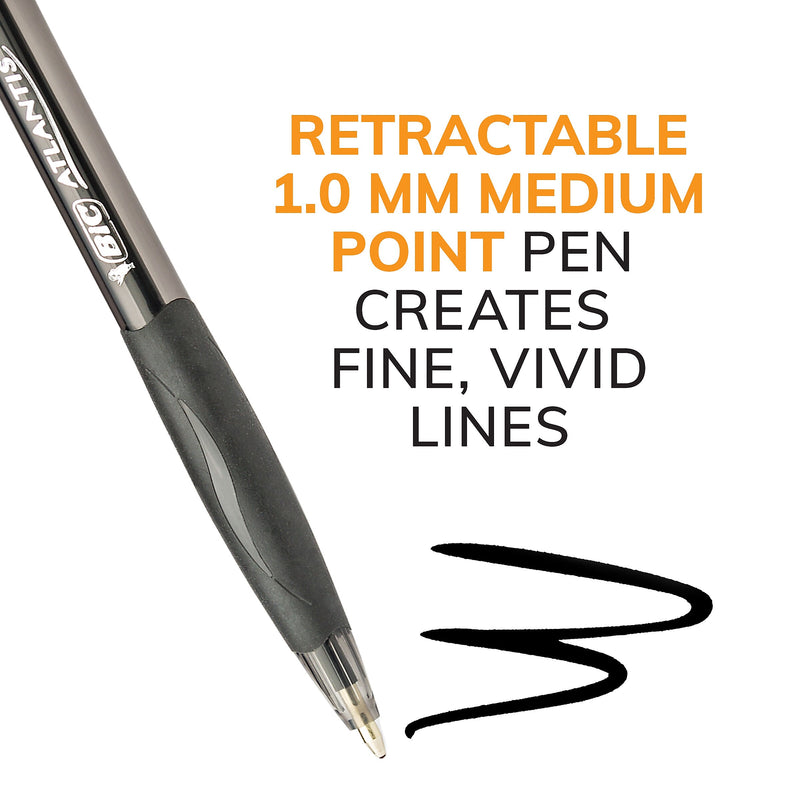 BIC Glide Retractable Ballpoint Pen, Medium Point, 1.0mm, Blue Ink, Dozen (14408/VCG11BE)