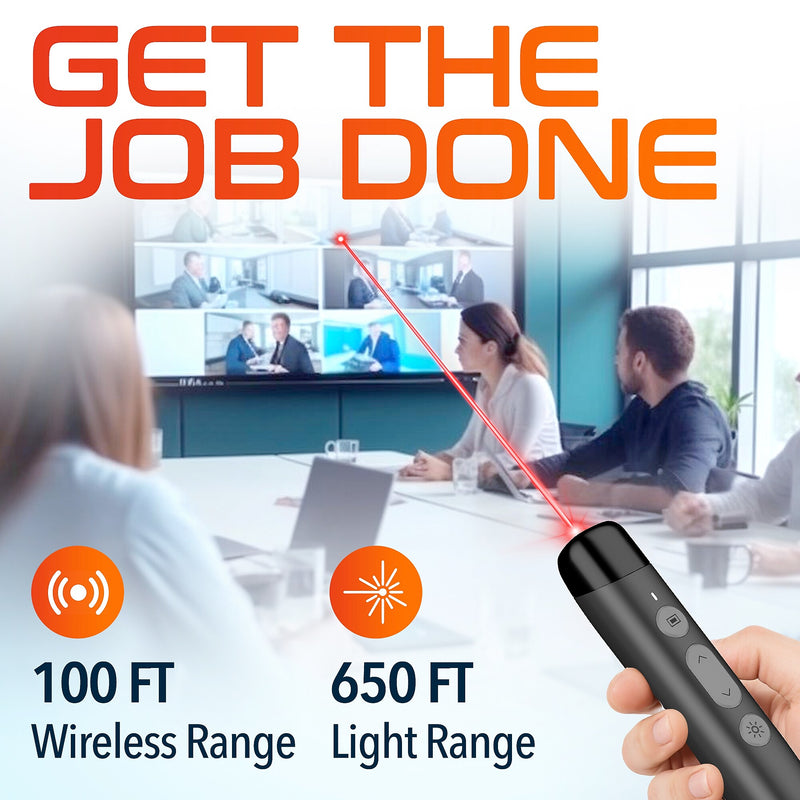 Delton LP99 2.4GHz Wireless Presentation Remote Laser Pointer, Black (DLP99)