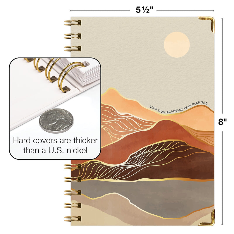 2025-2026 Global Printed Products Golden Desert 5.5" x 8" Academic Weekly & Monthly Planner, Paper Cover