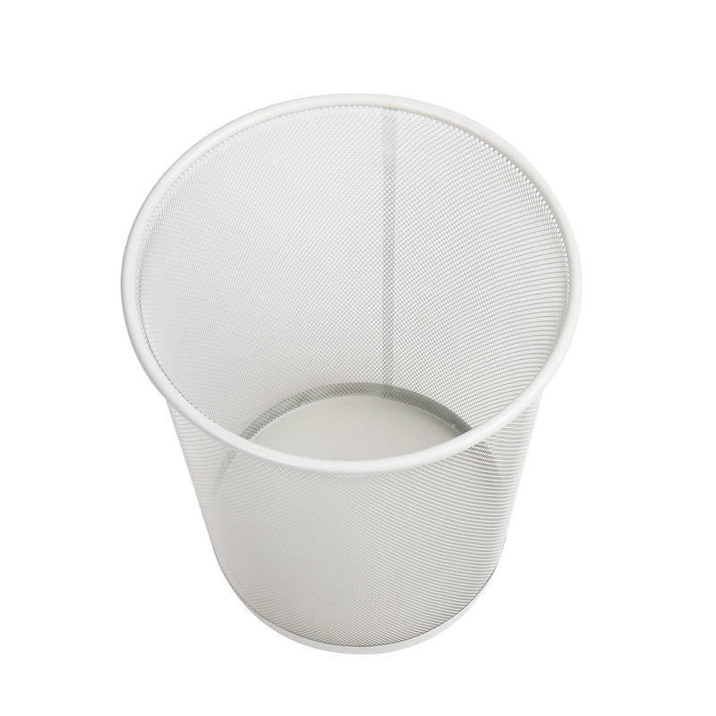 Mind Reader Metal Mesh Trash Can Without Lid, 4.4 Gallon, White (1CIRGA-WHT)