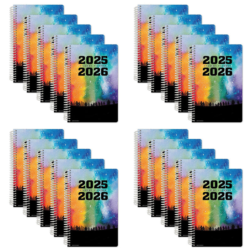 2025-2026 Global Printed Products Rainbow Silhouette 5.5" x 8.5" Academic Year Planner, Paperboard Cover, Multicolored, 20/Pack